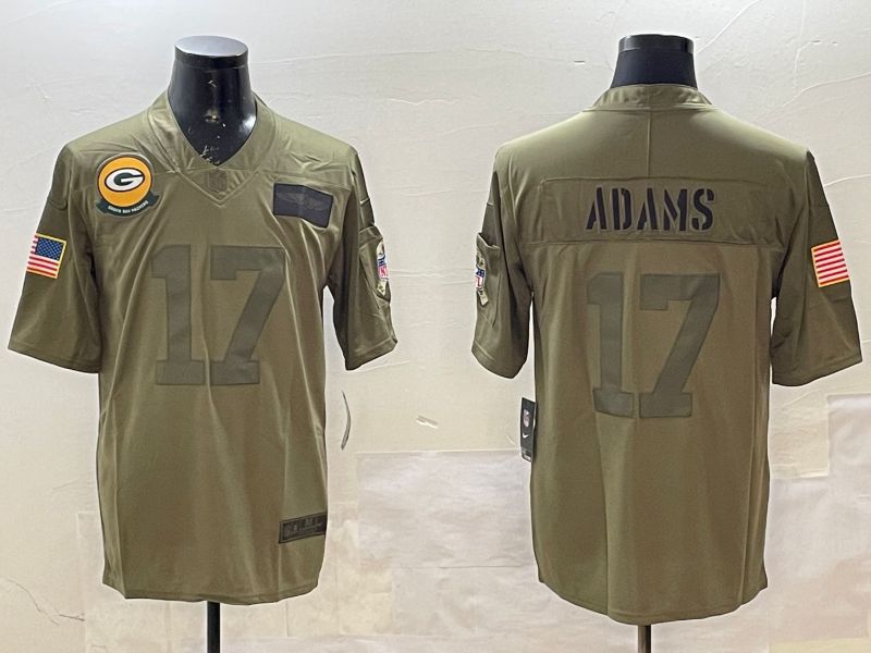 Men Green Bay Packers #17 Adams Green 2025 Nike Salute to Service Limited NFL Jersey style 1->green bay packers->NFL Jersey